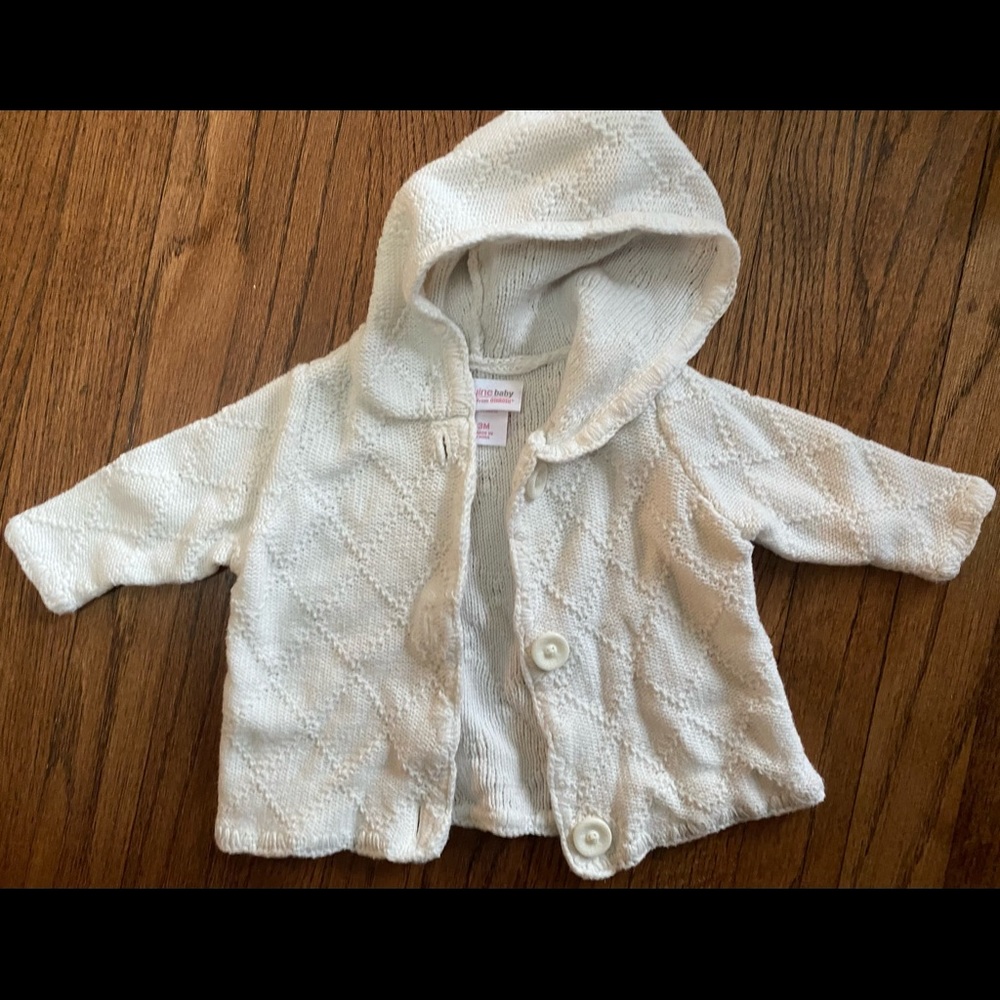 Cozy White Sweater- 3 mos- Oshkosh